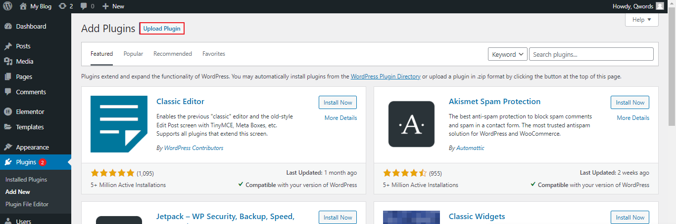 cara install plugin dari luar wordpress
