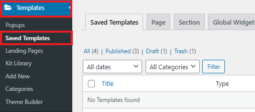 cara membuat template di elementor