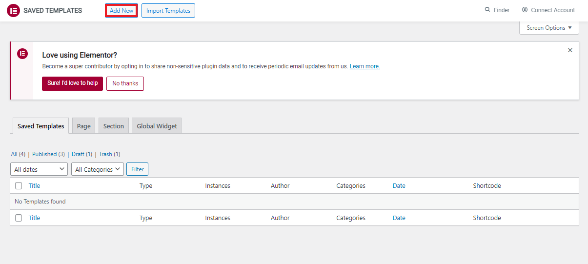 cara membuat template di elementor