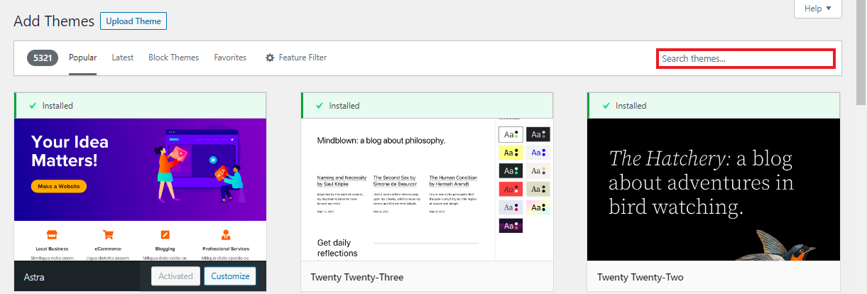 cara install tema di wordpress