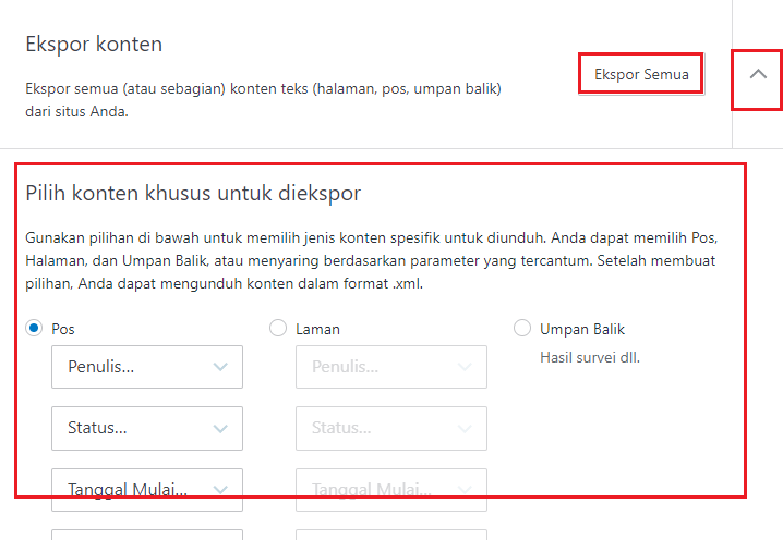 cara import dan export wordpress