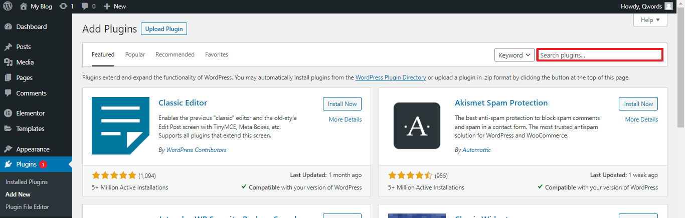 cara install plugin di wordpress