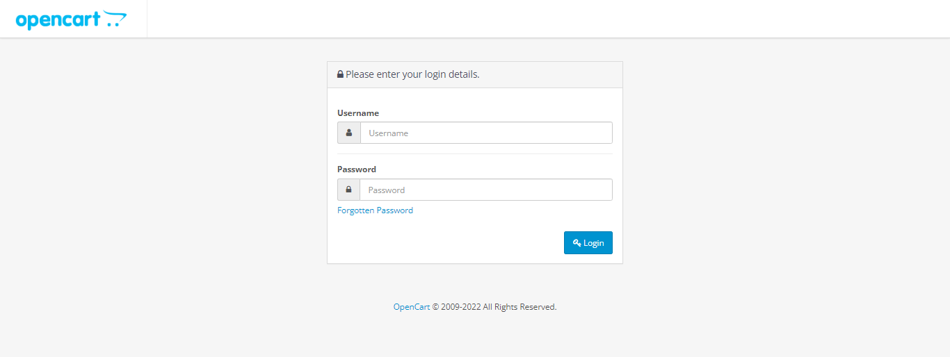 login opencart