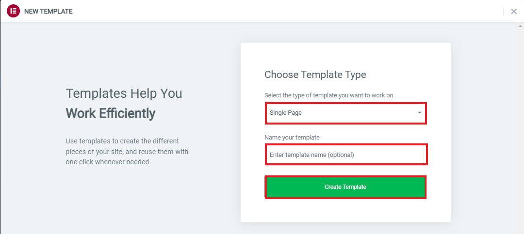cara membuat template di elementor