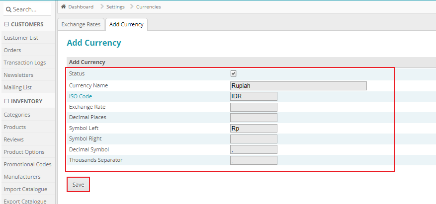 cara mengatur currencies di cubecart