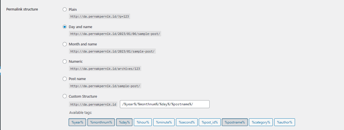 cara mengubah permalink di wordpress